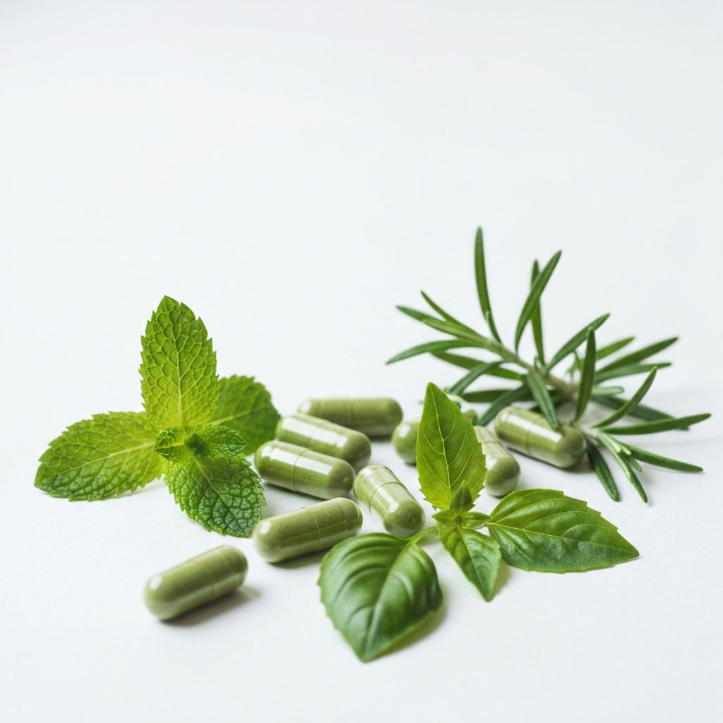 Pflanzliche Kapseln mit Kräutern